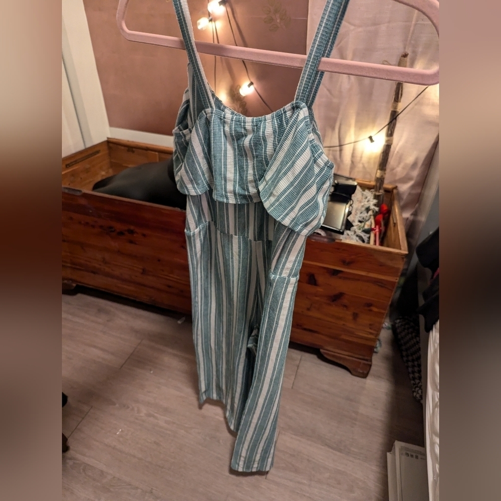 Eyeshadow Girls teal and white long pants jumpsuit‎ size 10 - Picture 8 of 12
